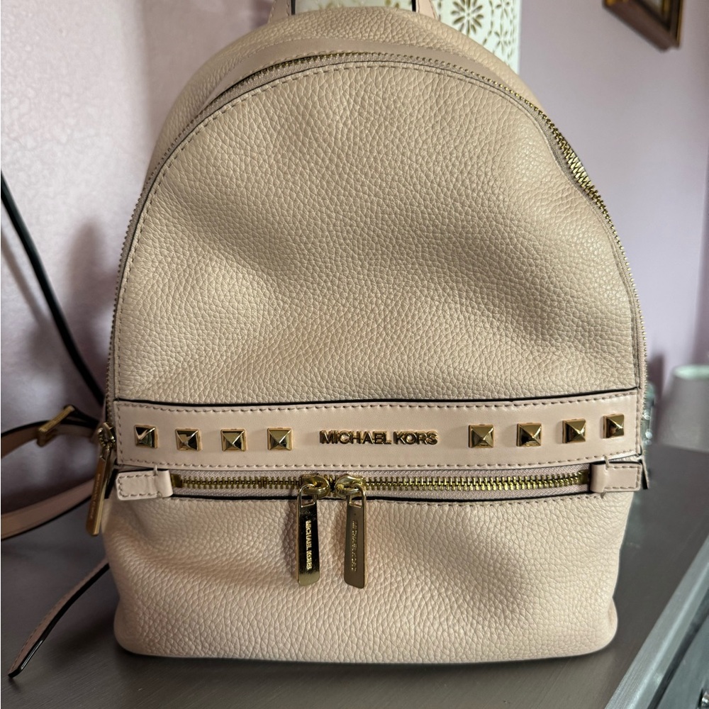 Michael Kors Light Pink Leather Small Backpack